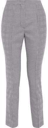 Cropped Houndstooth Cady Slim-leg Pants