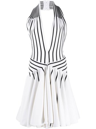Bottega Veneta stripe-print Halterneck Dress - Farfetch