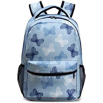 Amazon.com | Kamoxi Blue Butterfly Backpack Beautiful Watercolor Insect Animals Black Schoolbag Travel Daypack Lightweight Rucksack Water Resistant Book Bags for Teens Girls Kids, Large 17 Inches | Kids' Backpacks