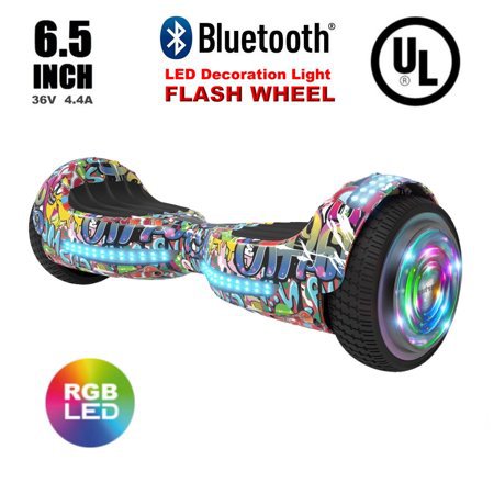 Hoverboard Two-Wheel Self Balancing Electric Scooter 6.5" UL 2272 Certified, Print Coating with Bluetooth Speaker and LED Light (Graffiti) - Walmart.com