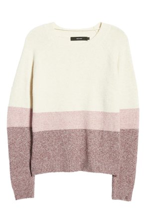 VERO MODA Doffy Colorblock Oversize Crewneck Sweater white pink