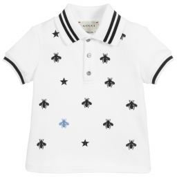 Gucci - White Cotton Polo Shirt | Childrensalon