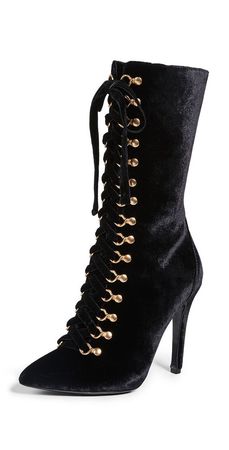 Black velvet boot