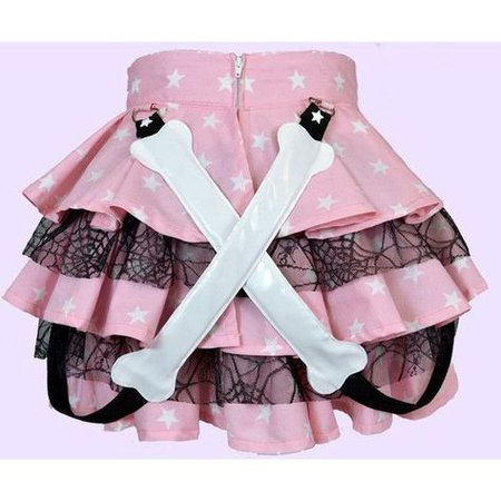 Kawaii Bones Pastel Goth Overall Skirt