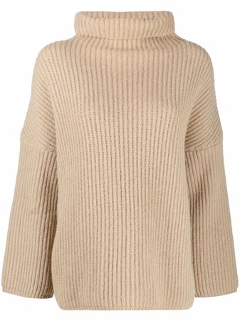 Maje roll-neck ribbed-knit jumper - FARFETCH