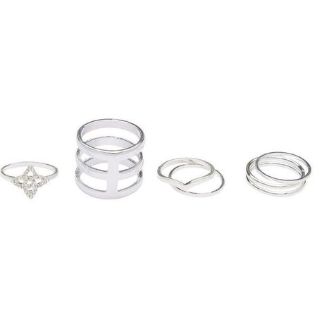 silver rings polyvore - Google Search