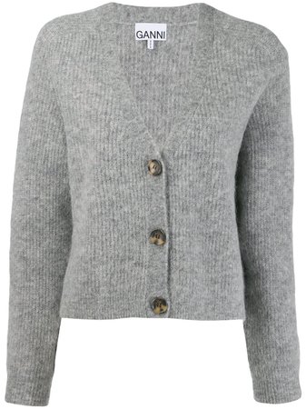 GANNI V-neck knitted cardigan - FARFETCH
