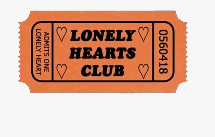 Lonely Hearts Club Ticket Orange Aesthetic
