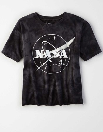 AE Acid Washed NASA T-Shirt, Black | American Eagle Outfitters