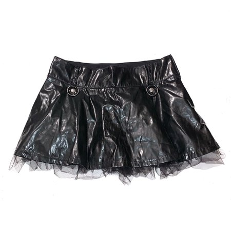90s Vintage Black PVC Goth mini skirt by Lip... - Depop