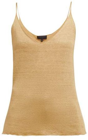 Aspen Fine Knit Linen Tank Top - Womens - Brown