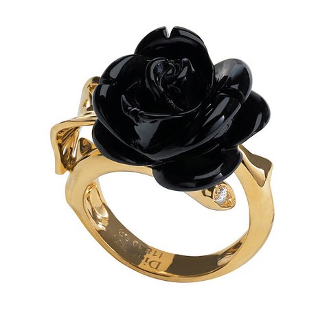 Dior black rose ring