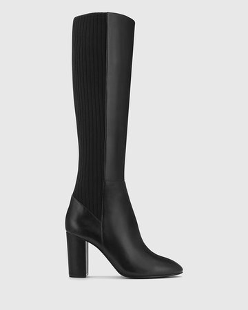 Stellar Long Boot | Black Leather Boots | Wittner Shoes