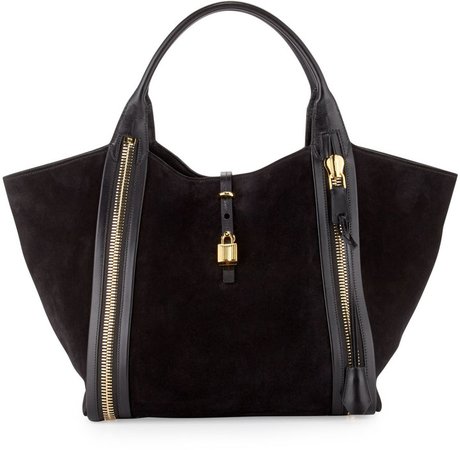 Tom Ford Amber Double Zip Leathersuede Tote Bag Black | Where to buy & how to wear