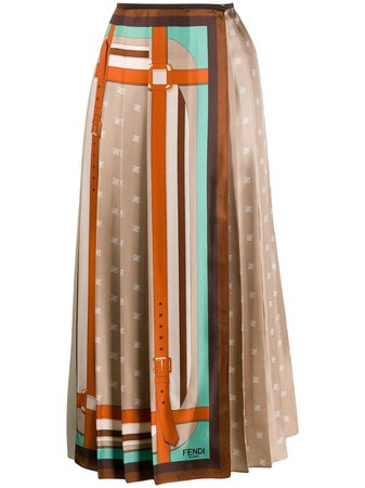 Fendi Pleated Wrap Skirt - Farfetch