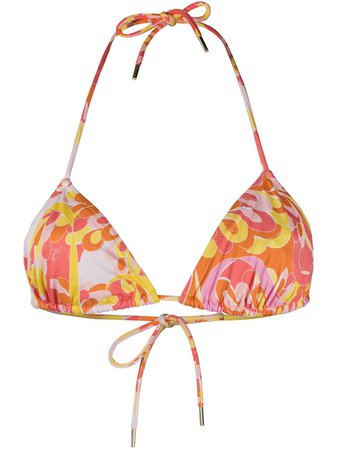 Shop pink & yellow Emilio Pucci abstract-print bikini top with Express Delivery - Farfetch