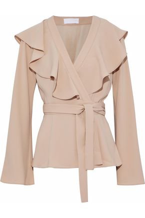 Ruffled crepe de chine wrap top | CO | Sale up to 70% off | THE OUTNET