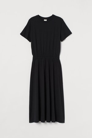 Cotton Jersey Dress - Black