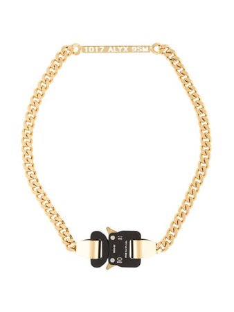 Gold & black 1017 ALYX 9SM chain-link buckled necklace - Farfetch