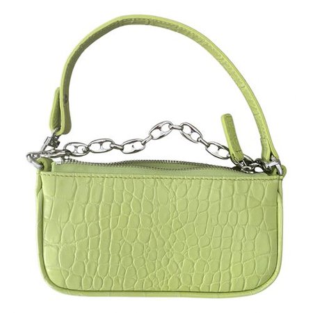 Mini leather handbag By Far Green in Leather - 16767240