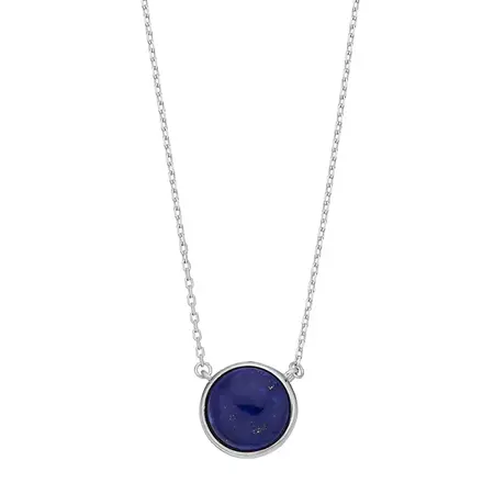 Sterling Silver Lapis Lazuli Cabochon Necklace
