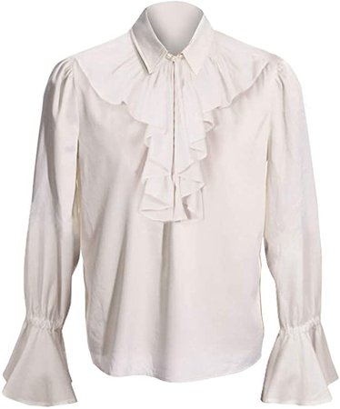 Bbalizko Mens Ruffled Gothic Shirts Steampunk Victorian Pirate Cosplay Costume Tops White : Amazon.ca: Clothing, Shoes & Accessories