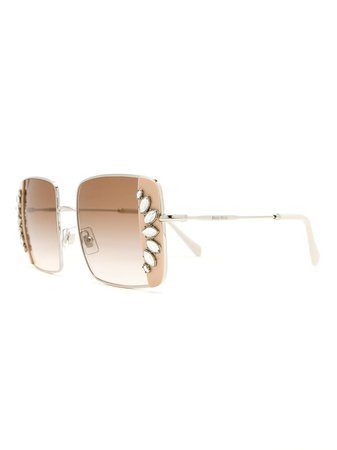 Miu Miu Eyewear crystal embellished sunglasses - FARFETCH