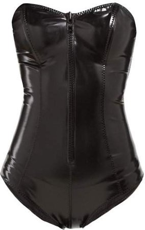 Leigh Panelled Pvc Swimsuit - Womens - Black