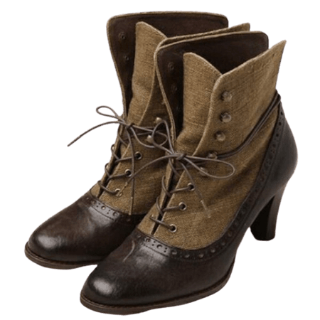 Vintage Style Lace-Up Leather Almond Toe Ankle Boots