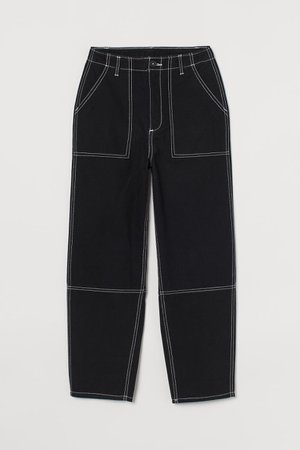 Cotton Utility Pants - Black | H&M US