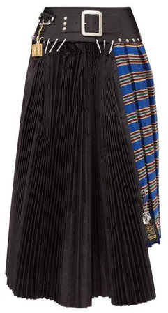 Chopova Lowena - Pleated Recycled Tapestry Skirt - Womens - Black Multi