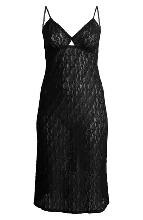 Open Edit Cutout Lace Midi dress Nightgown | Nordstrom