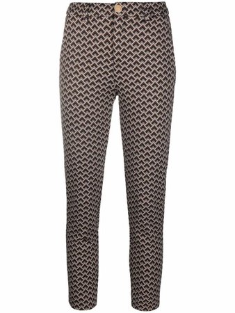 LIU JO geometric-print slim fit trousers - FARFETCH