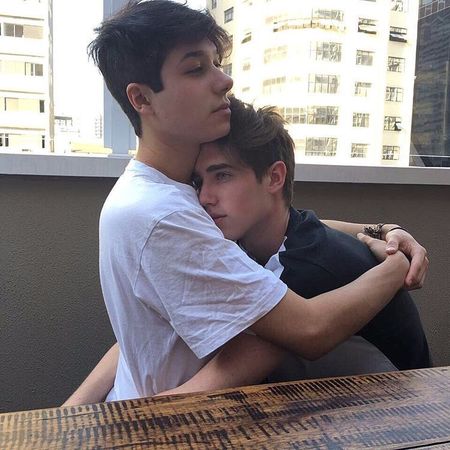 gay couple hugging
