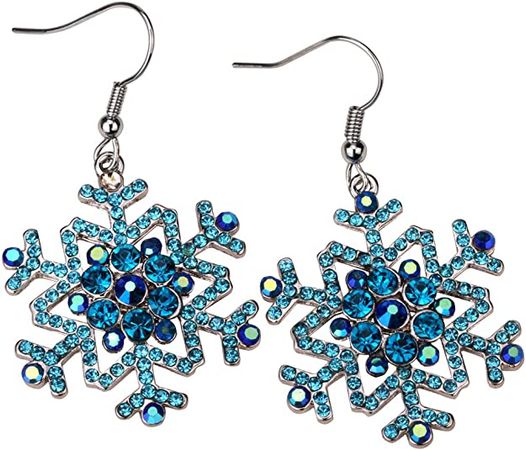 Amazon.com: YACQ Women's Large Snowflake Hypoallergenic Dangle Earrings - 2 Inch - Christmas Holiday Party Jewelry Gifts - Blue : Clothing, Shoes & Jewelry