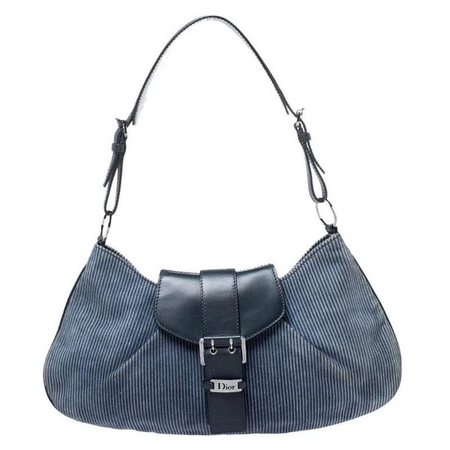 dior blue denim corduroy purse hand bag