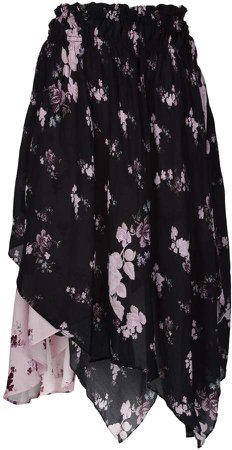Rose Print Sumin Midi Skirt