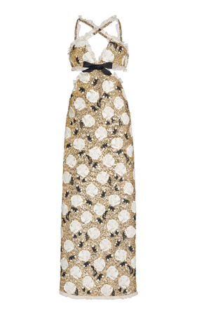 giambattista valli floral lace cutout sequin gown