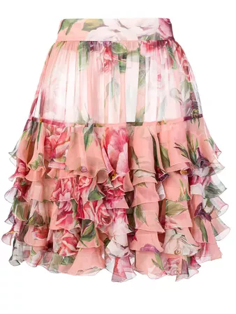 Dolce & Gabbana Peony-print Skirt - Farfetch