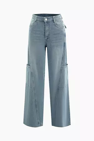 Pocket Straight Leg Jeans – Micas