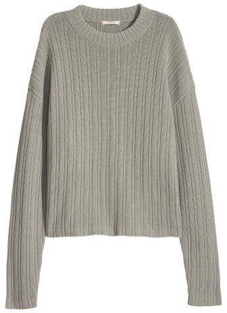 Rib-knit Sweater - Green