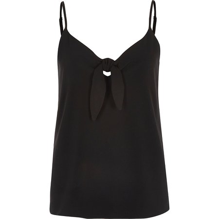 Black bow front cami top - Cami / Sleeveless Tops - Tops - women