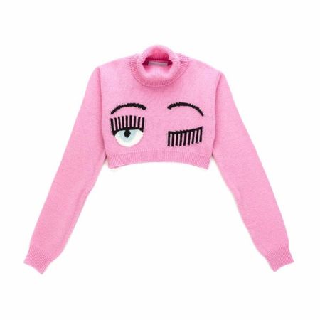 Chiara Ferragni - Pink Crop Top Sweater - annameglio.com shop online