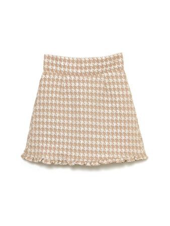 Bubbles Tokyo houndstooth jacquard frill skirt
