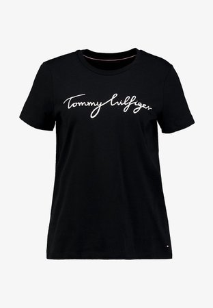 Tommy Hilfiger HERITAGE CREW NECK GRAPHIC TEE - Print T-shirt - masters black - Zalando.co.uk