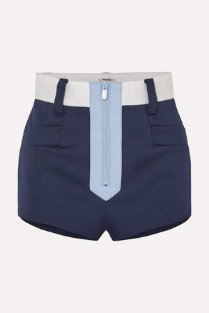 Color-block Neoprene Shorts - Navy