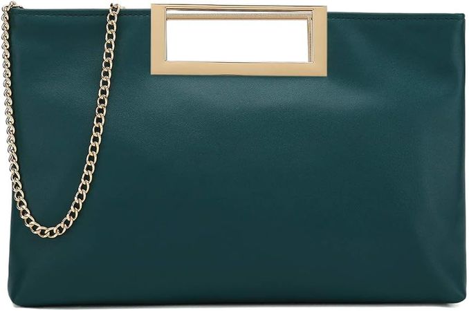 CHARMING TAILOR Fashion PU Leather Handbag Stylish Women Convertible Clutch Purse (Emerald Green): Handbags: Amazon.com