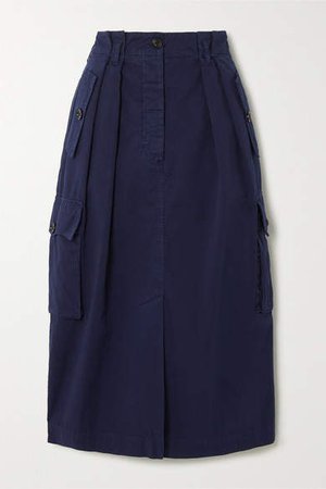 Savannah Cotton-twill Skirt - Navy
