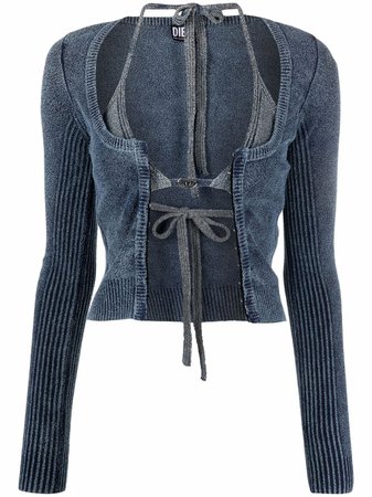 Shop Diesel layered ribbed cardigan with Express Delivery - FARFETCH