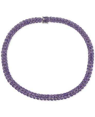 Macy's Sterling Silver Amethyst Collar Necklace